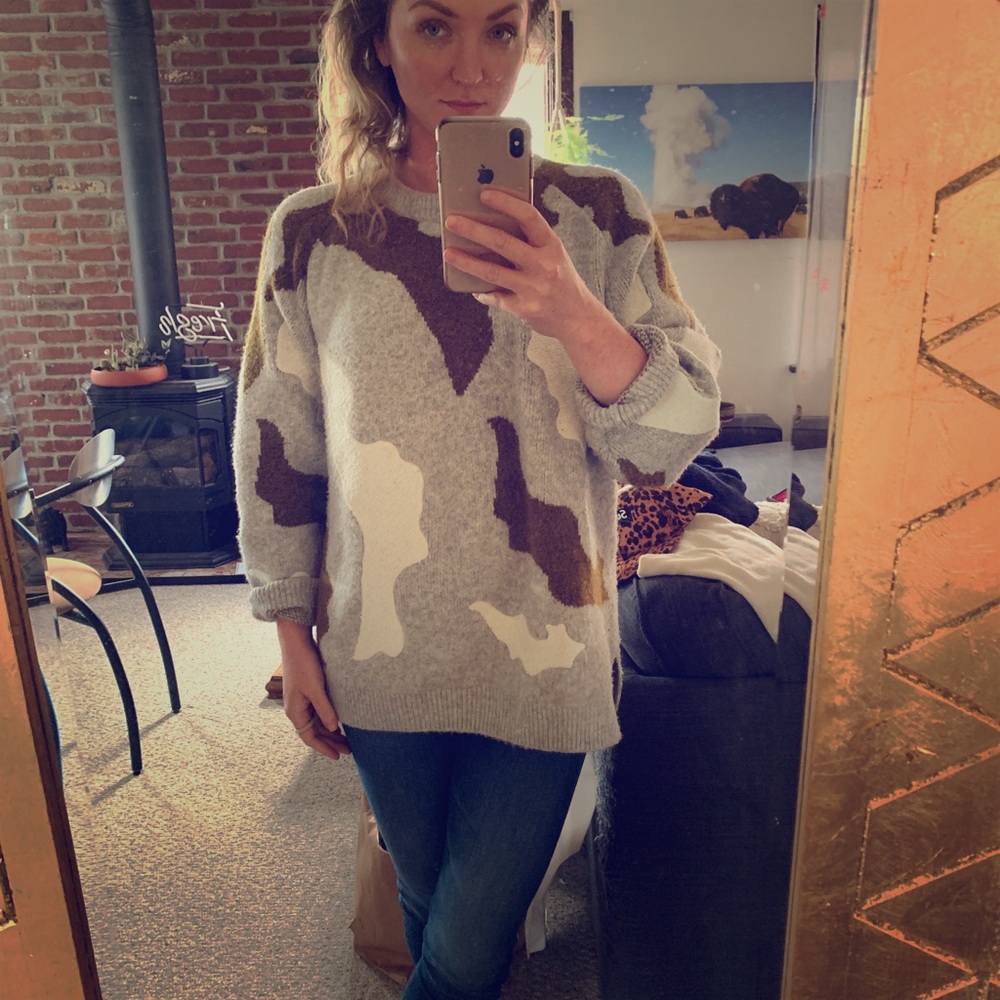 H@M Couture Camo Oversized Sweater